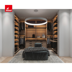 Thiết kế bằng gỗ đi bộ trong <span class=keywords><strong>Scandinavian</strong></span> tủ 2 cửa dẫn ánh sáng Bộ tủ quần áo hệ thống tủ đặt với kệ lưu trữ chất lượng hàng đầu - Product Image 6