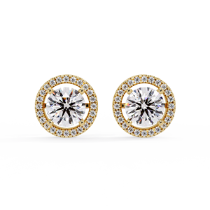 Celestial <b>Halo</b> 925 Sterling Silver 2 Ct Lab Grown Diamond Solitaire Stud <b>Earrings</b> Custom Luxury Fine Jewelry Gift for women - Product Image 4