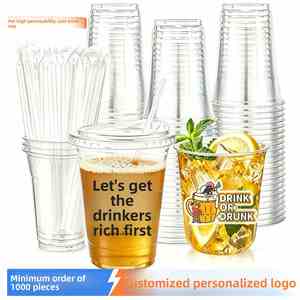 Gobelet jetable transparent en PET pour boissons froides, style américain, pour cocktails infusés à la bière artisanale, café, glace, personnalisable - Product Image 2