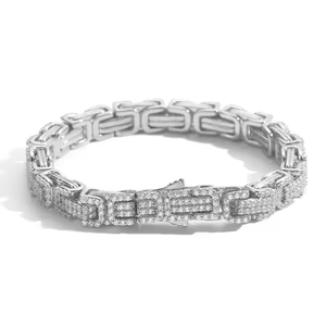 High Shine <b>Byzantine</b> <b>Bracelet</b> With Sparkling Moissanite Diamonds Elegant Fashion Jewelry For Daily Wear And Special Occasions - Product Image 1