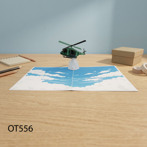 Meilleure Vente : Carte Pop-up 3D de Remise de Diplôme Faite à la Main, Artisanat en Papier Personnalisé, Tendance Actuelle, Artisanat de Hanoï, Impression Offset Hélicoptère - Product Image 3