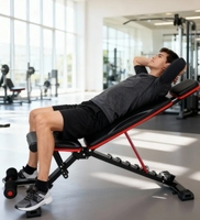 Banc de musculation inclinable et pliable multifonctionnel, banc d'exercice réglable pour la musculation à domicile