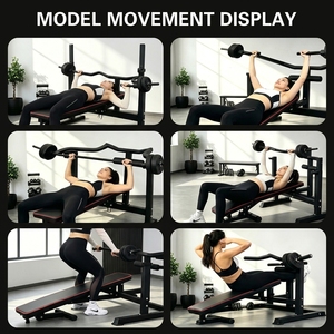 Panca Pieghevole Regolabile in Pelle per Sollevamento Pesi, Attrezzatura da Palestra Domestica Multifunzionale per <span class=keywords><strong>Petto</strong></span> e Corpo Intero in Carbonio - Product Image 4