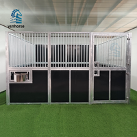 Panneaux d'écurie temporaires haut de gamme pour chevaux, boxes portables, abri extérieur durable en acier galvanisé avec remplissage en bambou