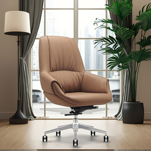 Sedia da Pranzo Ergonomica Moderna in Pelle di Grado Commerciale - Product Image 3