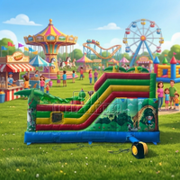 Aire de jeux gonflable commerciale en PVC, grande structure animale de la jungle, château gonflable pour enfants, parc de divertissement pour événements, location, usage extérieur