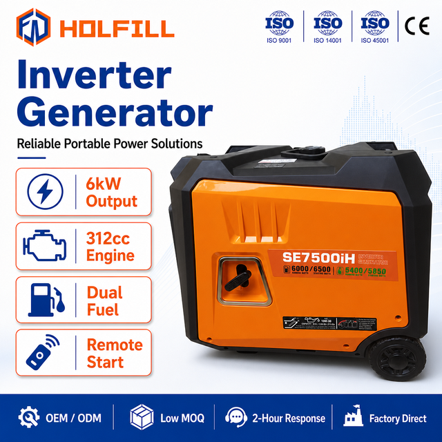 Factory Direct 6kW 312CC Dual Fuel Silent Portable Inverter Generator 230V Remote Start for Home Camping Power