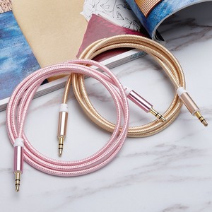 Kabel <span class=keywords><strong>Audio</strong></span> 3.5mm Berlapis Emas Male to Male Jack AUX untuk Ponsel Speaker Mobil MP3 Headphone - Product Image 6