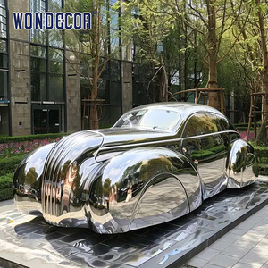 Kỳ quan nóng bán ngoài trời vuông lớn hiện đại xoắn hình học Vòng thép không gỉ điêu khắc - Product Image 2