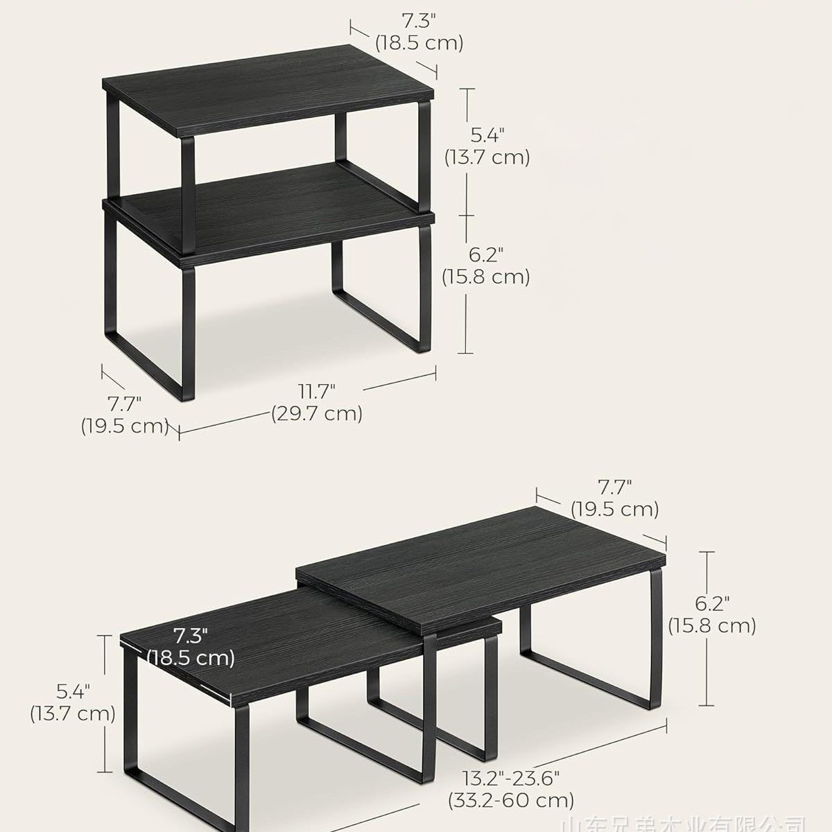 Set due pezzi con telaio in ferro nero + bianco