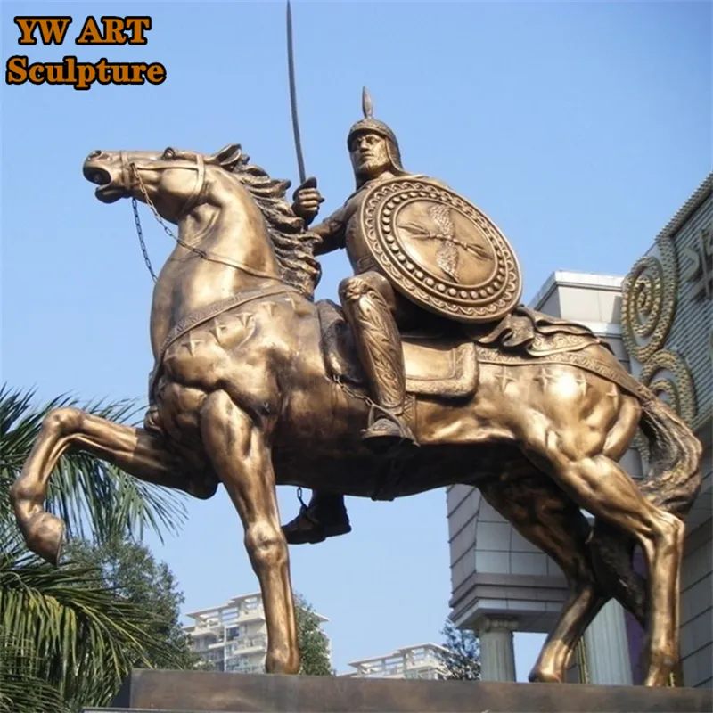 Su misura in ottone cavallo scultura all'aperto in piedi di rame animale bronzo statue di cavalli