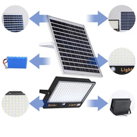 Projecteur LED Solaire Haute Puissance 100W 300W à Alimentation Directe Usine, Étanche IP65, Lampe de Rue à Télécommande Dämpleine Jour/Dämpleine Nuit pour Jardin