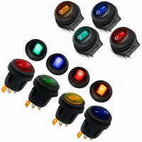 Interrupteur rond étanche 15MM / 20MM / 22MM avec éclairage LED Kcd1 / 12Volts / 24Volts / 220Volts /3/4 Pin Rocker 2 Way Position