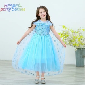Vestido de Princesa Elsa Azul sin Mangas HESPER, Disfraz de Elsa para Niñas para Halloween - Product Image 2