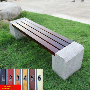 Modern Design Massief Houten Ijzeren Frame Waterbestendige Parkbank Lange Kruk Vierkante Stenen Stoel Voor Buitenpatio Villa Toepassing - Product Image 2