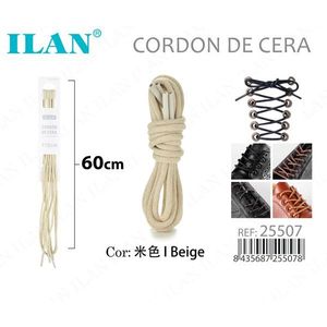 Laccio per scarpe cerato beige Ilan Cordon De Cera 60cm - Product Image 3