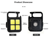 Mini lampe torche LED COB rechargeable par USB, multifonctionnelle, portable, puissante, pour travaux en extérieur, avec porte-clés