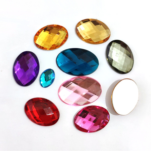 Diamantes de imitación ovalados facetados con reverso plano acrílico, técnicas cosidas, diamantes de imitación sueltos - Product Image 4