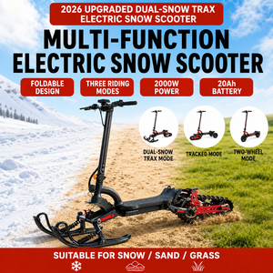 Scooter à neige haute puissance à double chenille pour adultes - Conception pliable, moteur sans balais 2000W, batterie lithium 20Ah, 25 km/h, 200 kg, double chenille - Product Image 6