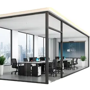 Oficina insonorizada extraíble DIY Oficina vidrio partición modular sala de conferencias partición