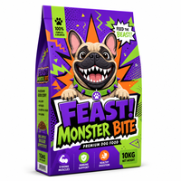 Sachet personnalisé pour aliments pour animaux de compagnie 2,5 kg, 5 kg, 10 kg, à fond plat, pochette verticale avec fermeture éclair refermable, qualité alimentaire pour aliments secs pour chiens et chats, avec encoche de déchirement