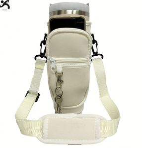 Sac bandoulière isotherme pour bouteille d'eau de 40 oz avec sangle et poches pour la marche, la randonnée, le camping, la salle de sport - Product Image 4