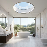 Claraboya Circular Eléctrica Inteligente BOCHARM, Ventana de Techo Redonda Motorizada con Control WiFi para Sala de Estar Moderna y Lujosa, Control por Aplicación
