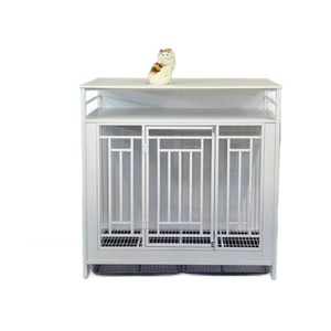 Modern indoor pet dog cage with <b>storage</b> drawers, extra sturdy dog kennel with <b>storage</b> compartments. - Product Image 5