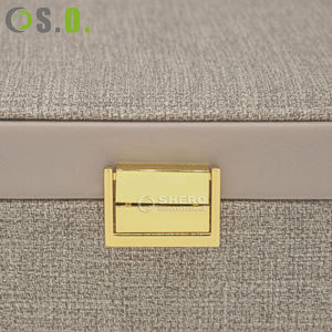 Boîte de rangement portable sur mesure en toile de chanvre pour bijoux, style luxe léger, pour boucles d'oreilles et colliers, organisateur de bijoux en lin - Product Image 6