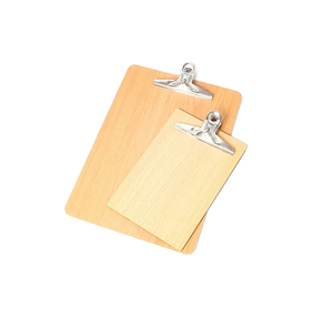 BAJO MOQ A4 A5 Clip Tablero duro Marrón Simple Colgante Bill Escritura Carpeta DE DATOS Enfermería Portapapeles de madera con percha - Product Image 3