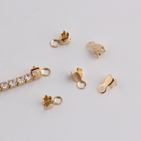 Fermoir de chaîne à griffes en zircon plaqué or 14K, boucle de fermeture pour chaîne de diamants, composants de bijoux permanents