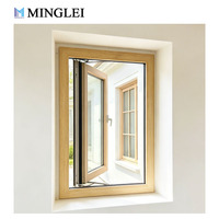 Ventana Abatible de Aluminio NFRC Personalizada, Ventanas de Triple Vidrio con Rotura de Puente Térmico de Alta Eficiencia Energética