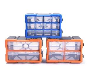 ลิ้นชักเก็บของพลาสติกมีสกรูแบบวางซ้อนกันได้ทนทานกล่องเครื่องมือจัดระเบียบชิ้นส่วนฮาร์ดแวร์ - Product Image 1