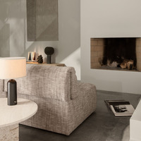 Table à thé en pierre de travertin blanche naturelle, salon personnalisé de designer nordique, table basse ronde