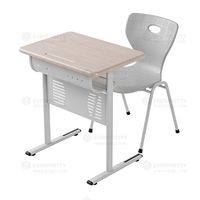 Simple moderne Stable école salle de classe apprentissage haut en bois cadre en métal unique étudiant bureau et chaise