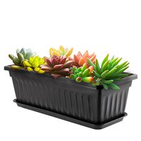 Grands pots de plantes rectangulaires en plastique pour l'extérieur / plantation de légumes