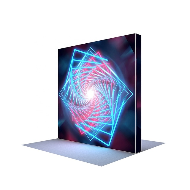 Tool Free Reusable Folding 10x10 Custom Fabric Aluminum Backdrop Exhibition Booth Backlit SEG Advertising Pop up Light Box