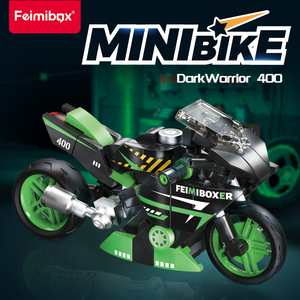 FEIMIBOX FL5484 MINIBIKE Collezione Moto - Black Warrior 400 Blocchi di Costruzione in Plastica ABS Espositore Regalo per Appassionati Classici - Product Image 1