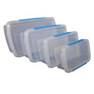 Manufacturer sells transparent rectangular plastic food storage <b>containers</b> for restaurants, homes, and hotels. Wholesale - Product Image 3