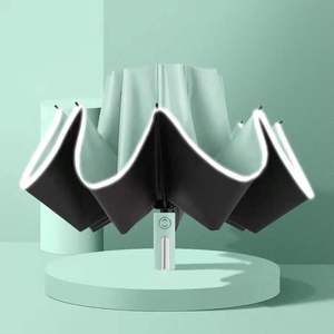 <span class=keywords><strong>Parapluie</strong></span> Portable de 23 pouces à 3 plis automatiques avec bande argentée <span class=keywords><strong>parapluie</strong></span> <span class=keywords><strong>Anti</strong></span>-<span class=keywords><strong>vent</strong></span> et <span class=keywords><strong>Anti</strong></span>-tempête avec tissu imperméable - Product Image 5