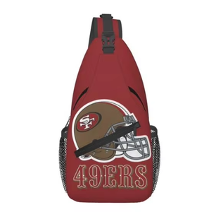 Custom 32 NFLTeams SanFrancisco49ers Chest Bag Backpack Cross Body Sling Bags Travel Daypack Cross Chest Diagonally Shoulder Bag