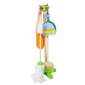 Ensemble de balai de <span class=keywords><strong>jouet</strong></span> de balayage <span class=keywords><strong>en</strong></span> <span class=keywords><strong>bois</strong></span> pour enfants garçons et filles semblant jouer nettoyage outils d'entretien ménager - Product Image 5