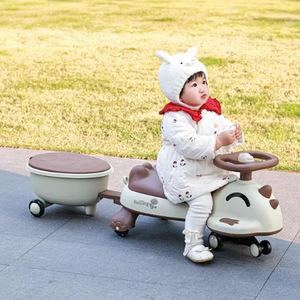 Children's Scooter With Rear Bed <b>Push</b> Handle Height Adjustable For 2-6 Years Old Kids Twist Car Design - Product Image 4