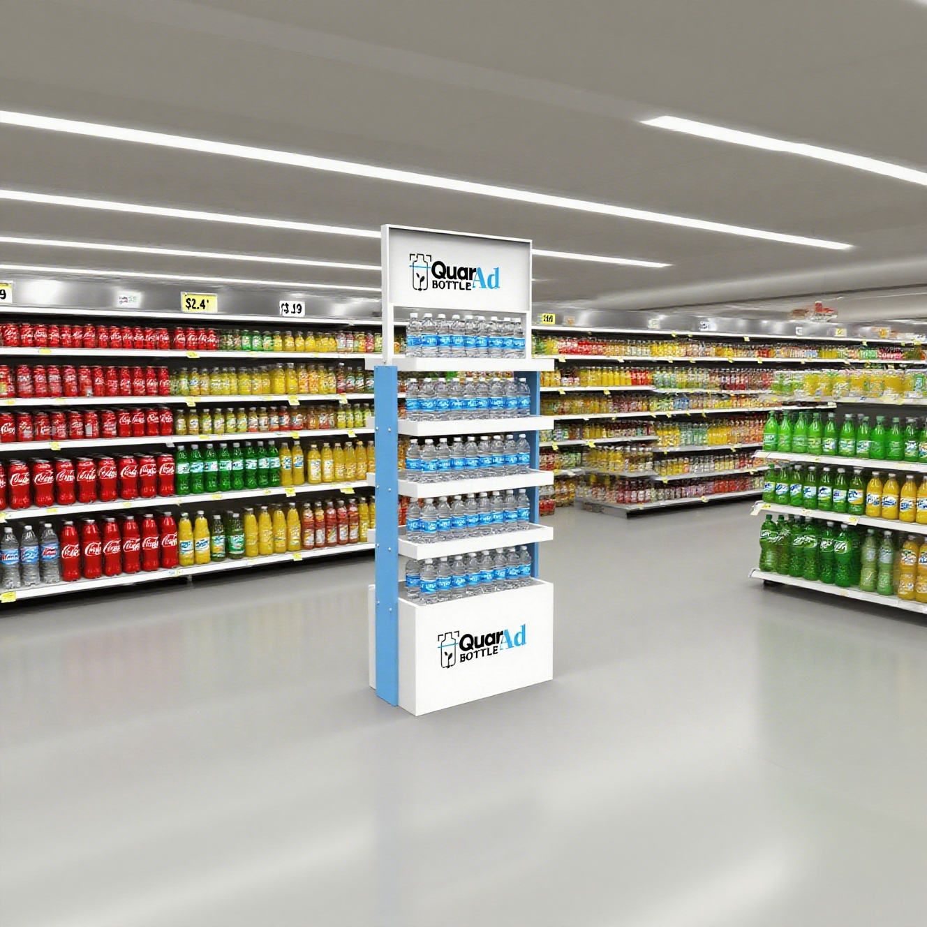 Apache Custom 5-layers Wood Mineral Water Display Rack for Supermarket — view 4