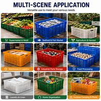 Panier à légumes durable et ventilé, non pliable, en plastique tressé, grande capacité, pour rangement de cuisine, vente en gros, utilisation OEM