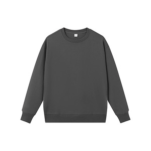 Nuevo estilo Logo personalizado francés Terry cuello redondo negro gris liso teñido manga larga sudaderas en blanco para hombres - Product Image 5