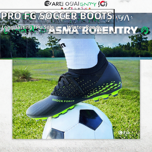 Factory Outlet Professional Soccer Cleats Knit Woven Exterior Durable TPU Sole Firm Ground <b>Boots</b> Men Club <b>Spring</b> Autumn - Product Image 2