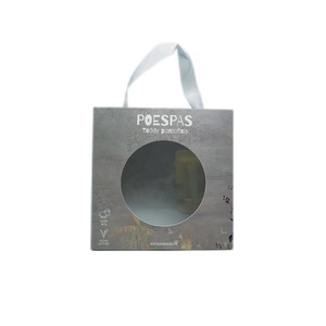 Custom Printed Logo Cardboard Baby Mini Foldable Shoe Paper Boxes Baby Boy With Plastic Window And Ribbon Handle
