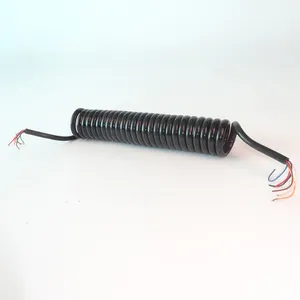 Kabel Spiral Listrik 7 Pin 21 Kaki 6.5M, Trailer Industri, Kabel Daya ABS / EBS dengan Soket Colokan Kustom
