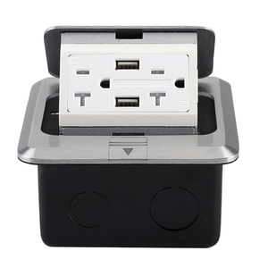 Enchufe de Piso Retráctil de Cobre <span class=keywords><strong>Triple</strong></span> para Brasil con 2 Puertos USB y 2 Tomas de <span class=keywords><strong>Corriente</strong></span>, Clasificación IP44, 250V, 10A/13A/15A, Enchufe Estadounidense - Product Image 1